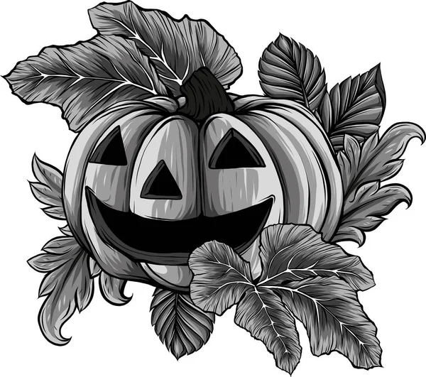 Illustrazione Zucca Halloween Sfondo Bianco — Vettoriale Stock