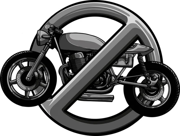 Vektor Abbildung Von Motorrad Verbotsschild — Stockvektor
