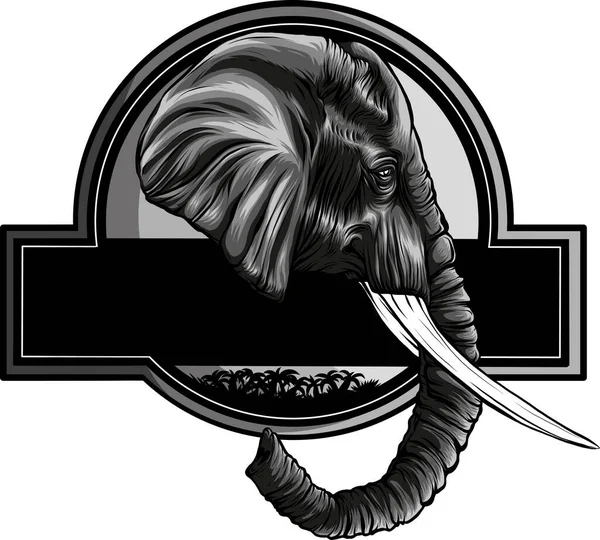 Ilustración Cabeza Elefante Parque Zoológico — Vector de stock