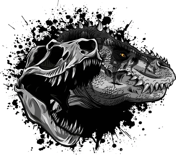Ilustração Tyrannosaurus Rex Com Crânio —  Vetores de Stock