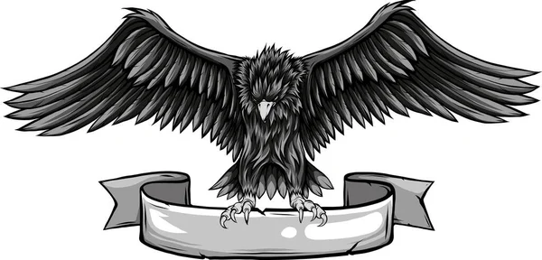 Águila Mascota Agarre Cinta — Vector de stock
