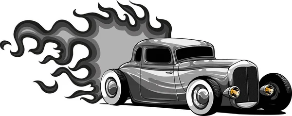 Απεικόνιση Του Αυτοκινήτου Θερμής Ράβδου Φλόγες — Διανυσματικό Αρχείο