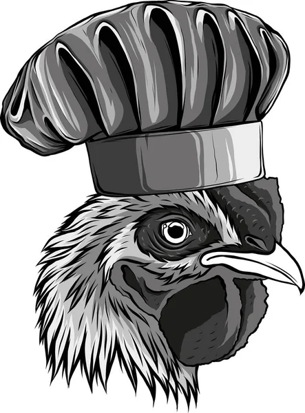 Illustration Chef Poulet Sur Fond Blanc — Image vectorielle