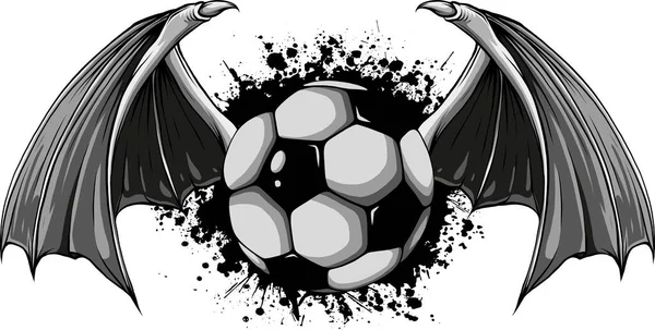 サッカーボールと翼のイラスト — ストックベクタ