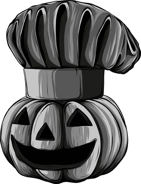 Illustration Chef Citrouille Sur Fond Blanc — Image vectorielle