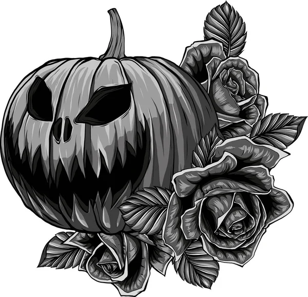 Halloween Tök Rózsa Illusztrációja — Stock Vector