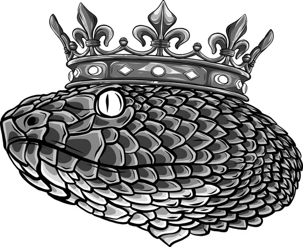 Snake Crown Design Modelo Logotipo Ilustração Vetorial — Vetor de Stock