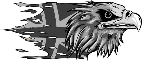 Illustratie Van Adelaar Hoofd Mascotte Met Britse Vlag — Stockvector