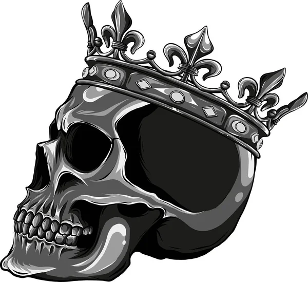 Skull Crown White Background — Stock Vector
