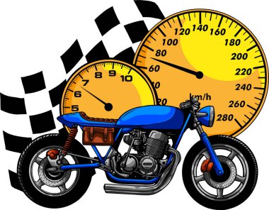 Cafe yarışçısı motosiklet vektörü