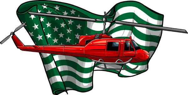 Helicóptero Vuelo Vector Ilustración Diseño — Vector de stock