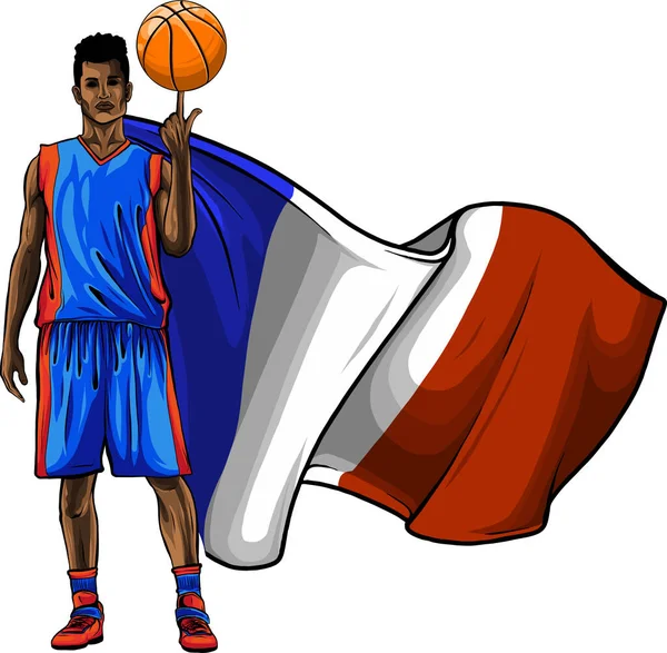 Vektor Illustration Von Basketballspieler Ball — Stockvektor
