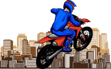 Motocross binici motokros bisiklete binmek