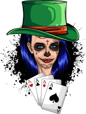 Ölü kız vektör çiziminin çizimi