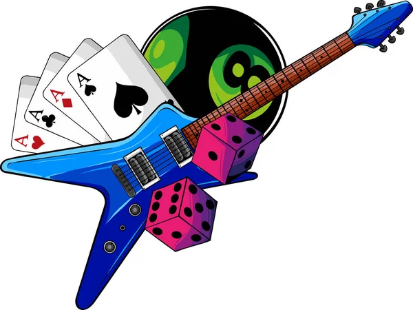 Colorido Guitarra Elétrica Vetor Ilustração —  Vetores de Stock