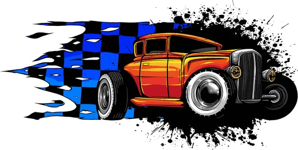 Disegno Hot Rod Auto Vettoriale Illustrazione — Vettoriale Stock