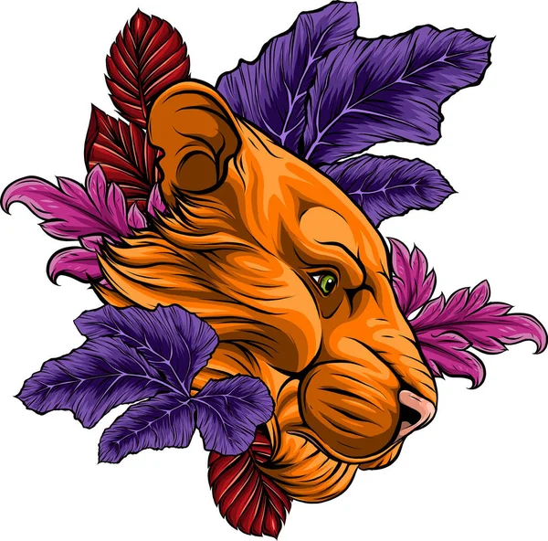 Lion Head Vector Illustration Design — Stock Vector