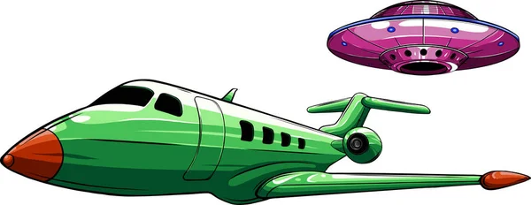 Jet Vliegtuig Vector Illustratie Ontwerp — Stockvector
