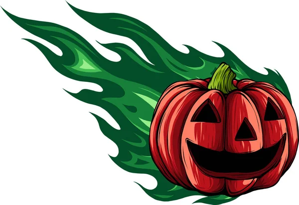 Halloween Pumpkin Flat Style Vector Illustration — Stock Vector