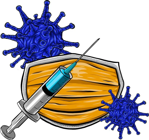 Ilustrasi Jarum Suntik Untuk Desain Vaksinasi - Stok Vektor