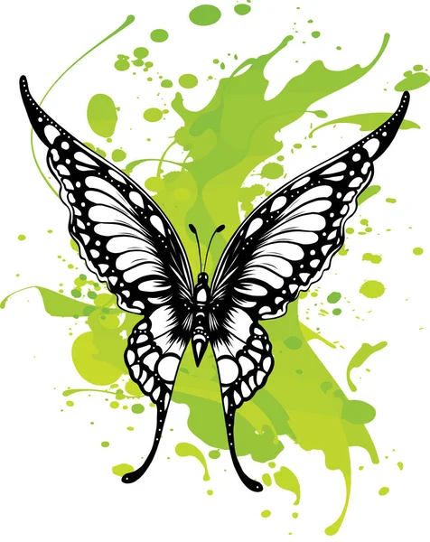 Метелик Різнокольоровими Крилами Векторна Ілюстрація — стоковий вектор