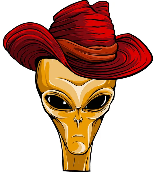 Cabeça Extraterrestre Desenho Ilustrativo Humanoide Extraterrestre —  Vetores de Stock