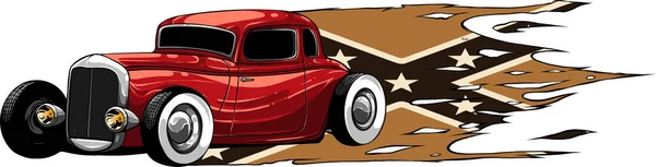 Stock vector draw of hot rod car vector illustration