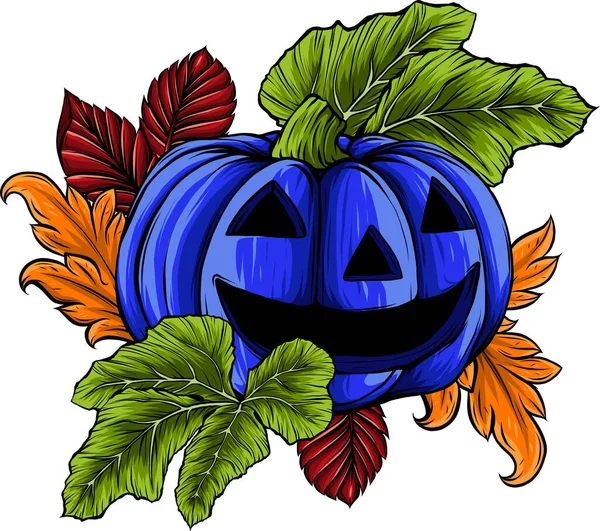 Calabaza Halloween Ilustración Vectorial Estilo Plano — Vector de stock