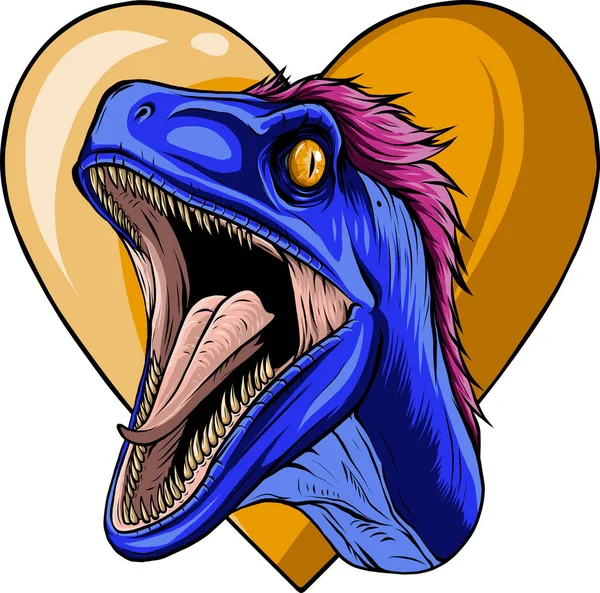 Velociraptor Dinosaur Vector Illustration Design — 스톡 벡터