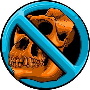 maymun kafatası vektörünün renkli çizimi