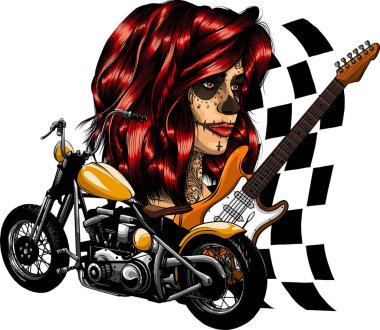 motosiklet helikopter vektör illüstrasyon tasarımı