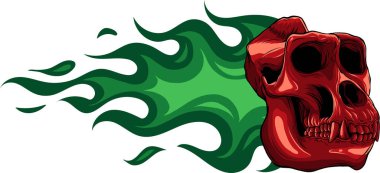 maymun kafatası vektörünün renkli çizimi