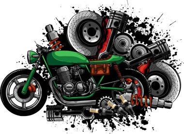 Cafe racer motor bike vector clipart