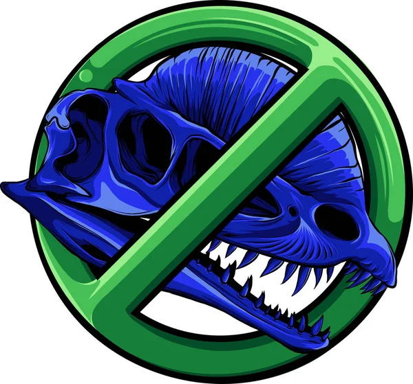 dilophosaurus dinozor vektör illüstrasyonunun kafatası