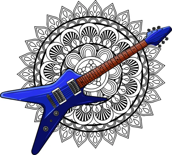 Барвиста Електрична Гітара Векторні Ілюстрації — стоковий вектор
