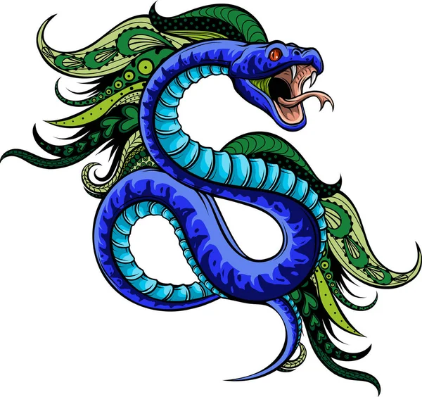 Illustration Vectorielle Dessinée Main Serpent — Image vectorielle