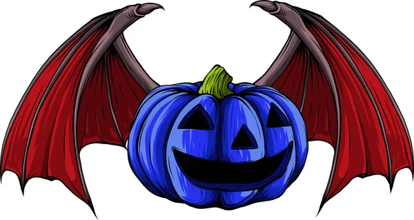 Halloween Pompoen Platte Stijl Vector Illustratie — Stockvector