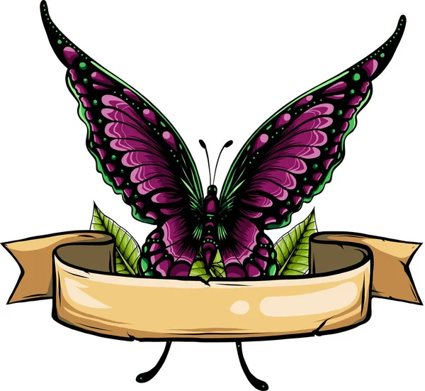 Mariposa Con Alas Colores Ilustración Vectorial — Archivo Imágenes Vectoriales