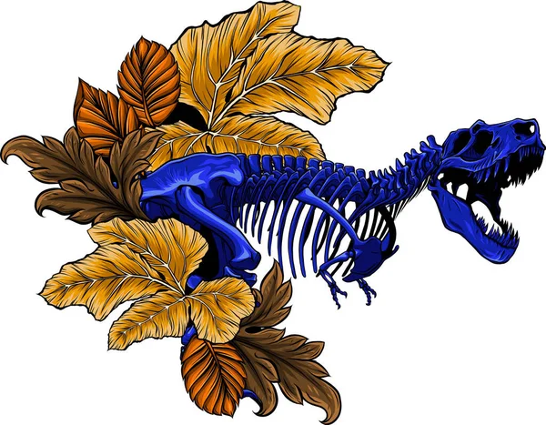 Tyrannosaurus Skelett Bild Vektor Illustration — Stock vektor