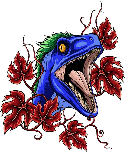 Velociraptor Dinosaurus Vector Illustratie Ontwerp — Stockvector