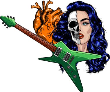 renkli elektro gitar vektör çizimi