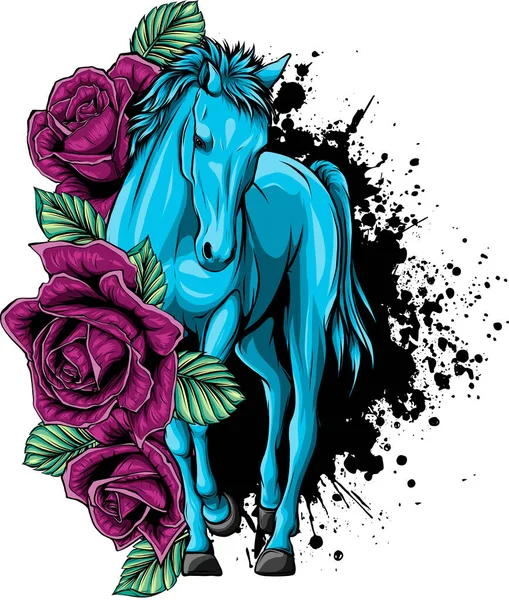 Ilustração Vetorial Cavalo Colorido — Vetor de Stock