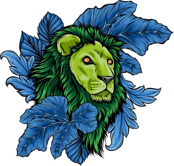 Lion Head Vector Diseño Ilustración — Archivo Imágenes Vectoriales