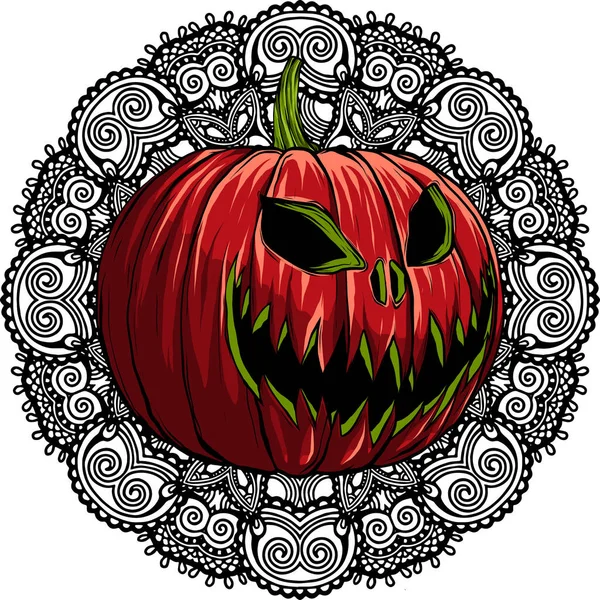 Halloween Pumpkin Flat Style Vector Illustration — Stock Vector