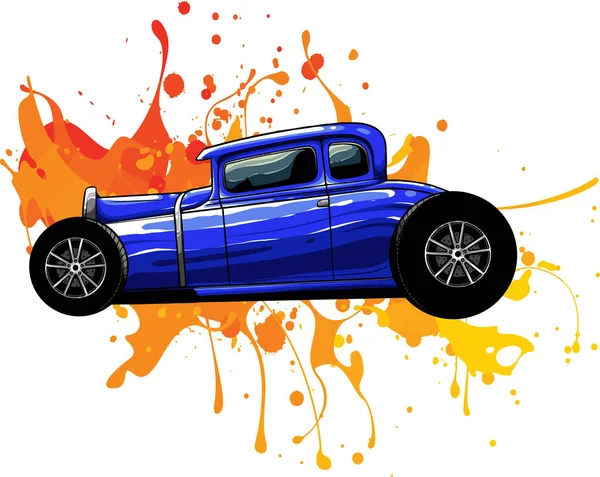 Rysunek Hot Rod Samochód Wektor Ilustracja — Wektor stockowy