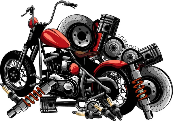 Motorrad Chopper Vektor Illustration Design — Stockvektor