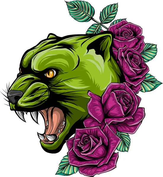 Tête Illustration Vectorielle Cougar — Image vectorielle