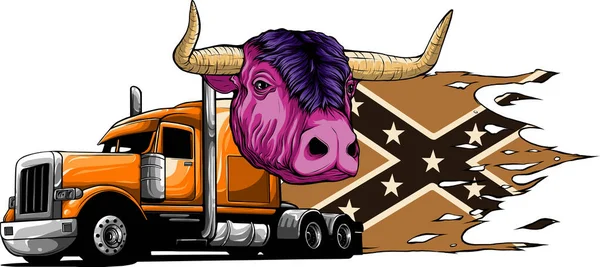 Semi Truck Vehicle Vector Illustration — Stock Vector