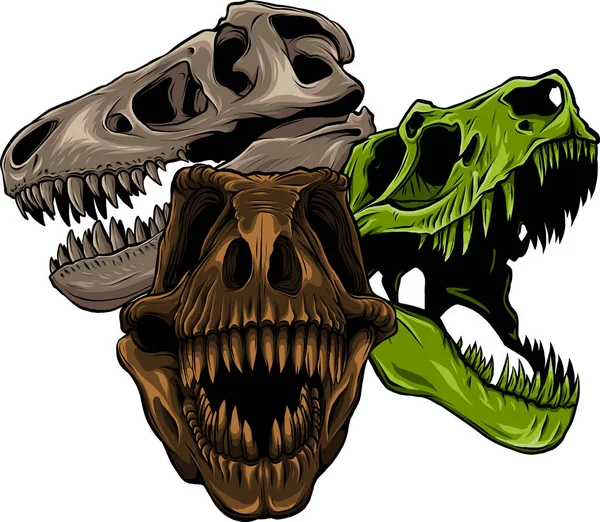 Cráneo Dinosaurio Tiranosaurio Rex Ilustración Vectorial — Archivo Imágenes Vectoriales