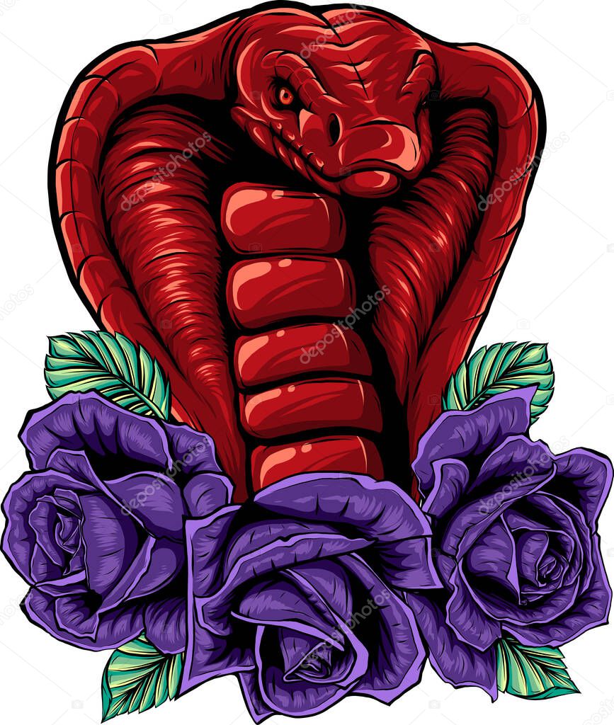 Animal cobra head colored vector illustration